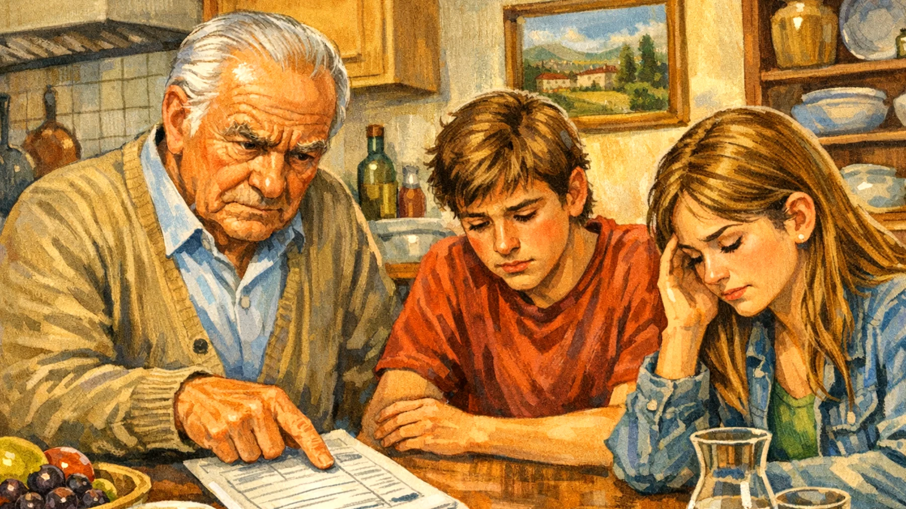 Il nonno esercita pressioni eccessive sugli adolescenti nipoti riguardo ai risultati scolastici, alle performance sportive e alle aspettative di successo, creando tensioni nel rapporto e ansie nei ragazzi"